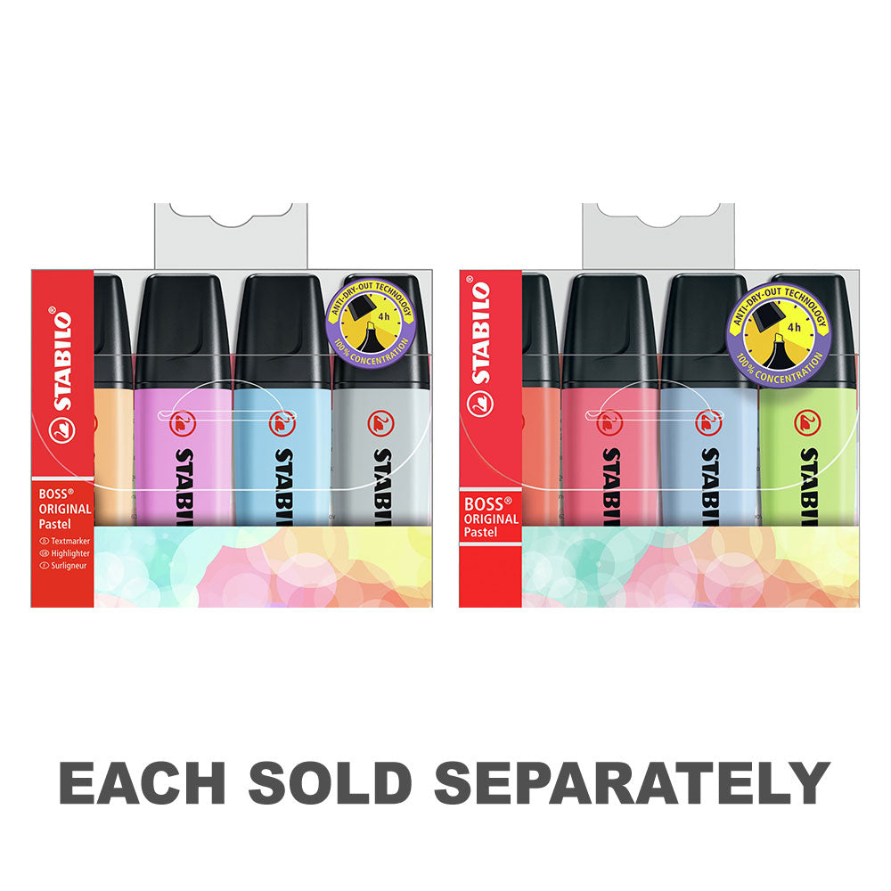 Highlighter pastel de Stabilo Boss (pack de 4)