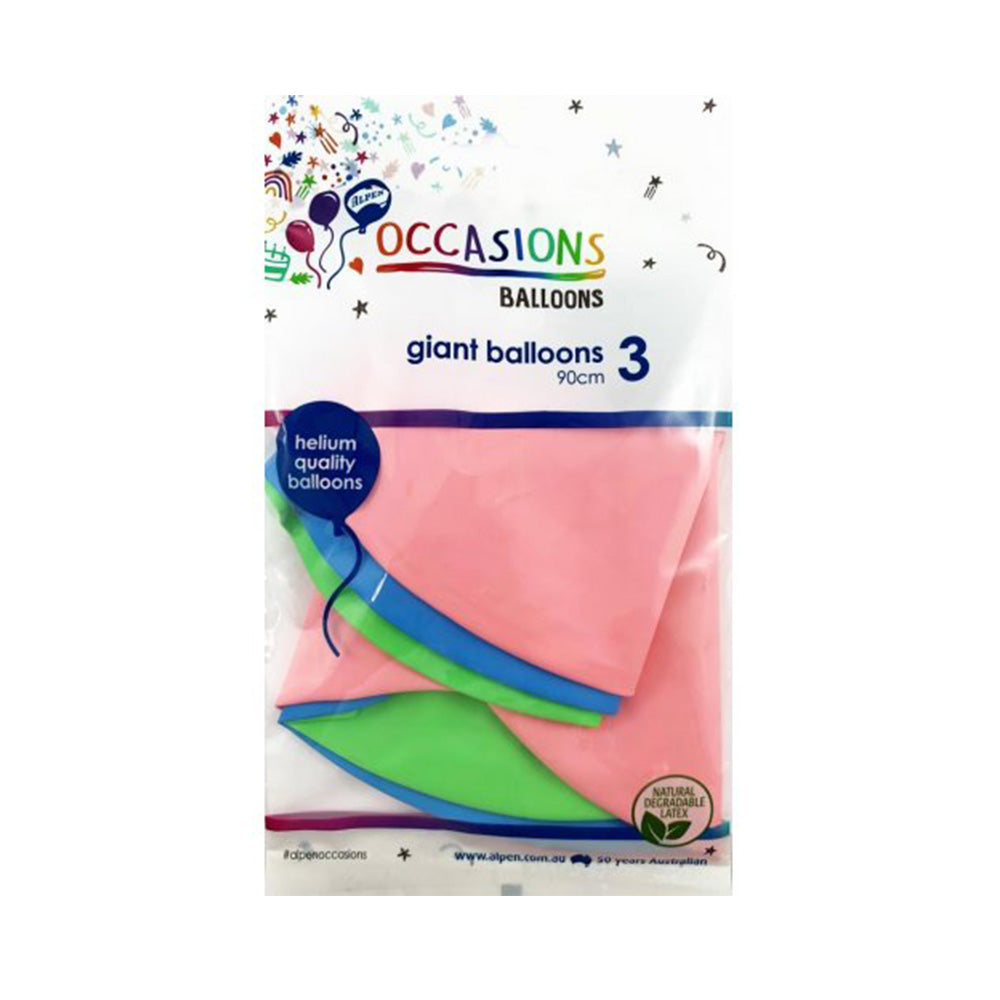 Ballons gonflés géants alpen 90 cm (paquet de 3)