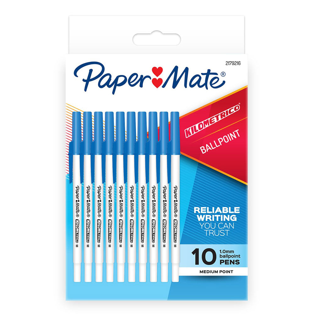 Papermate kilométrico stylo 10pcs (bleu)