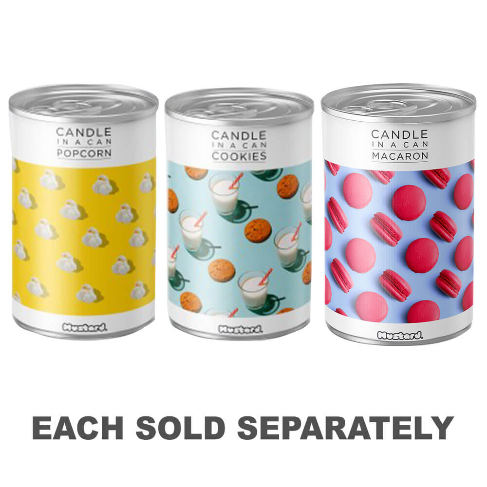 Bougie parfumée à la moutarde dans une canette