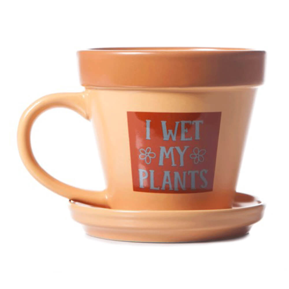 J'ai mouillé ma tasse de pot de plantes de plantes