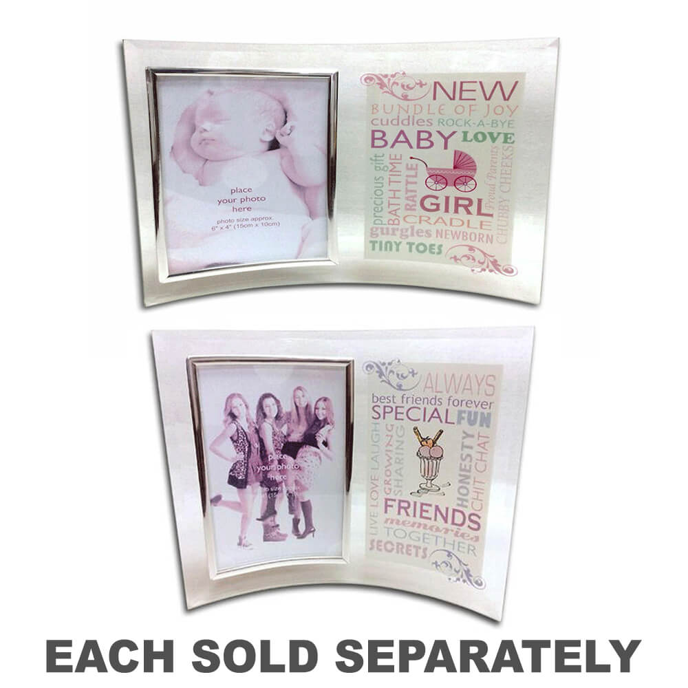 Mot d'art en verre incurvé cadre argent